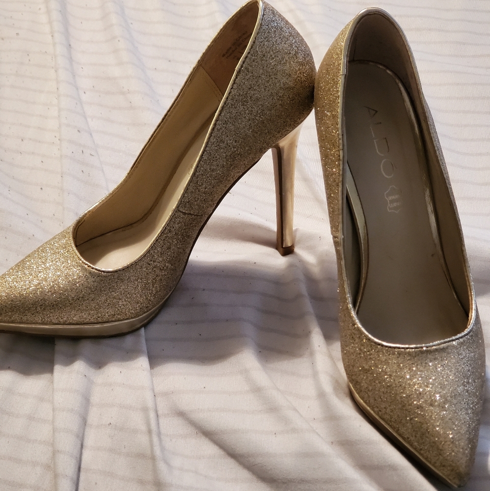 Gold glitter Aldo heels